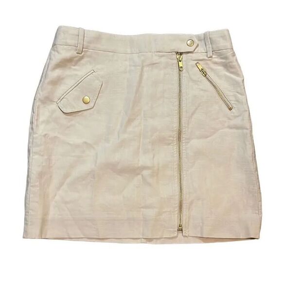 J crew zip up fully lined linen skirt size 0